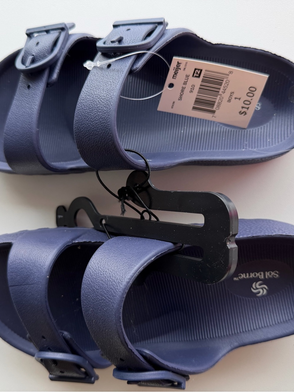 Kids Double Buckle Slide Sandals - Navy Blue